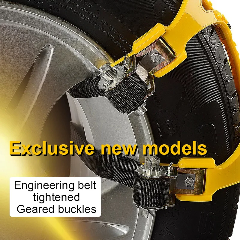 3pcs Car Snow Tire Chains Mud Tyre Wheels Thick Anti-Skid Belt For Car/SUV/Truck Portable Easy to Mount Emergency Traction Car