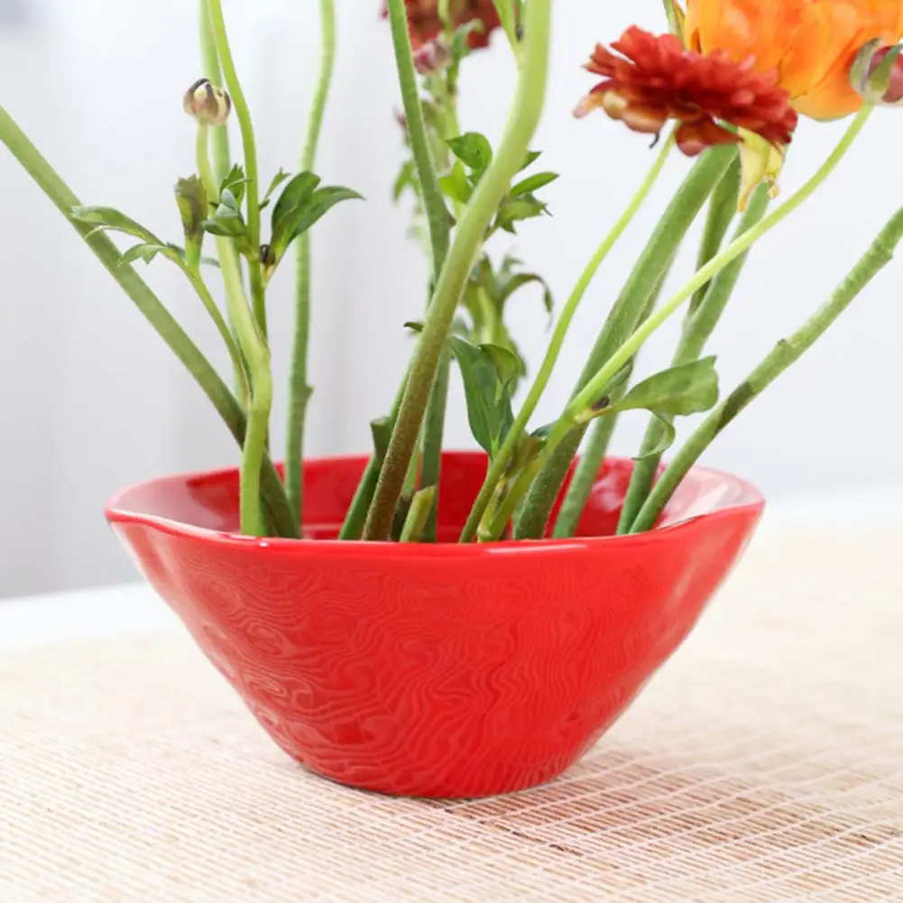 Ceramic Japanese Ikebana Vase Minimalist Flower Arrangement Bowl Japanese Ceramic Flower Frog Bowl Flower Holder Desktop Decor 3