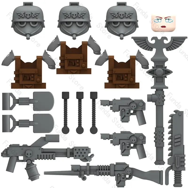 

Single Sell Medieval Knight Pyro Sergeant Soldier Building Blocks Action Figures Accessories Helmet Armor Children Toys N201-204