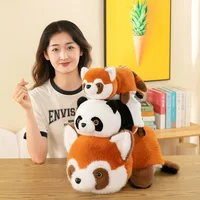 Creative Real Reversible Panda to Raccoon Plush Toy Soft Stuffed Red Panda Cute Raccoon Doll Birthday Christmas Gift 1