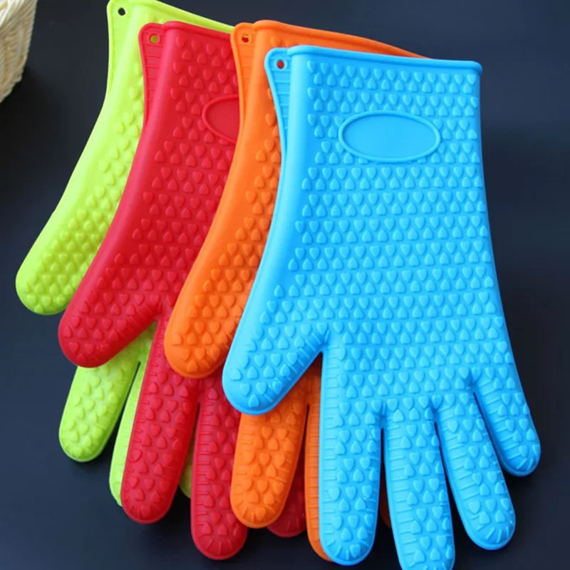 1 Hand Bake Silicone Gloves Microwave Oven Baking Gloves Kitchen Anti-scald Anti-slip Silicone Holder Mitt Kitchen BBQ Oven Pot,silicone oven mitts,kitchen gloves,silicone oven gloves