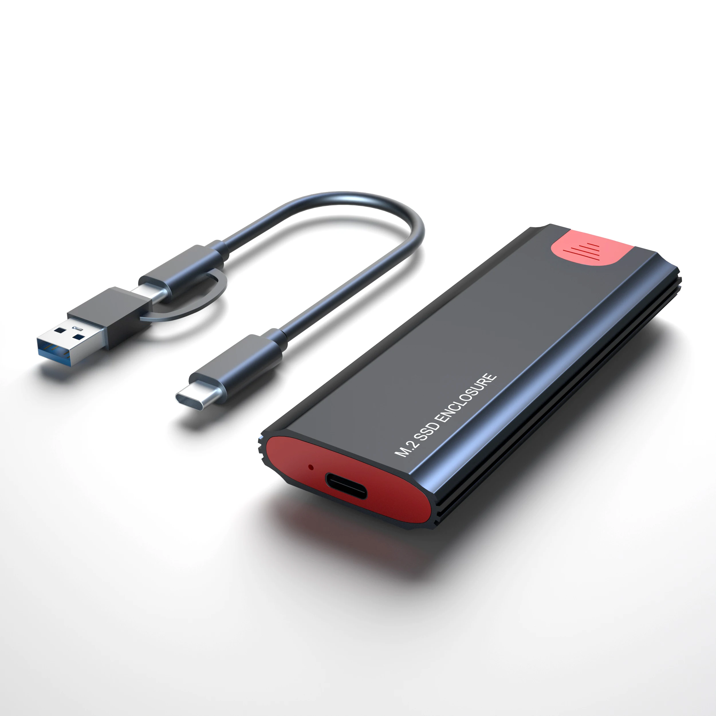 M2 NVMe SSD Enclosure 10Gbps SSD Box M.2 NVME NGFF SATA to USB 3.1 Enclosure Tool Free External Adapter Type-C Cable