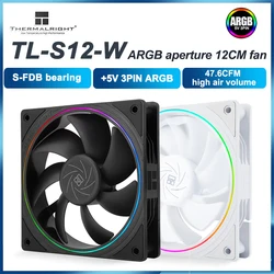 Thermalright TL-S12-W 5V 3PIN ARGB Aperture PC Case Fan Temperature Control Water-Cooling Radiator Replace Fan