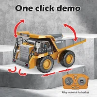 1:24 9CH RC Alloy Dump Truck Car Engineering Vehicle Forklift Heavy Excavator Remote Control Car Toys for Boys Children's Gifts 2