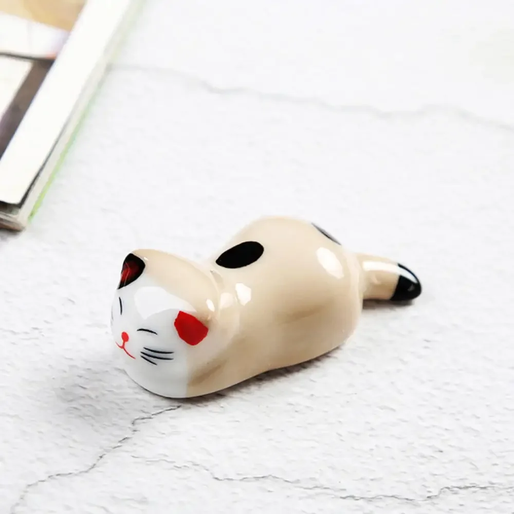 4 Reggibacchette A Forma Di Panda In Ceramica | 3,3 Cm | Posate E Cucchiai | Decorazione Tavola