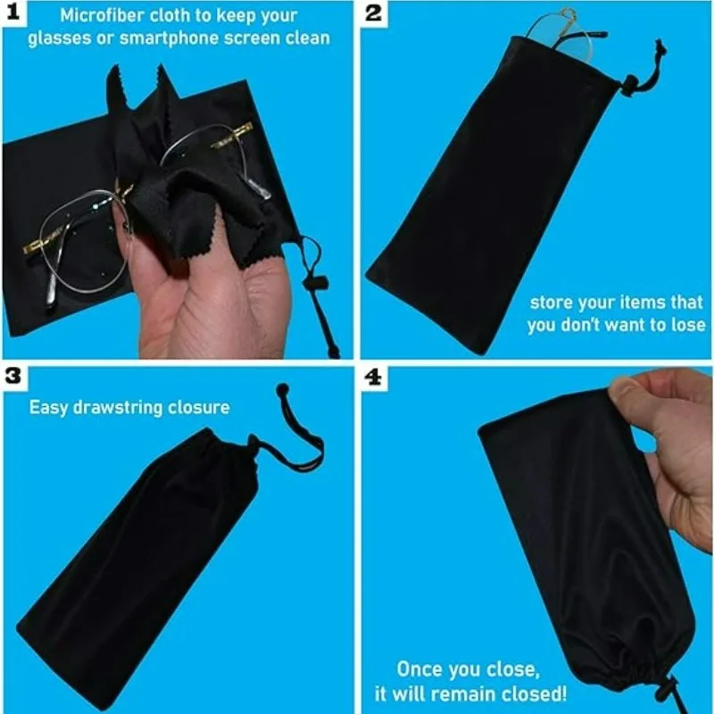 Waterproof Glasses Bags Dustproof Small Eyeglasses Pouch Sunglasses Storage Case Black Spectacles Carry Bag Eyewear Accessories