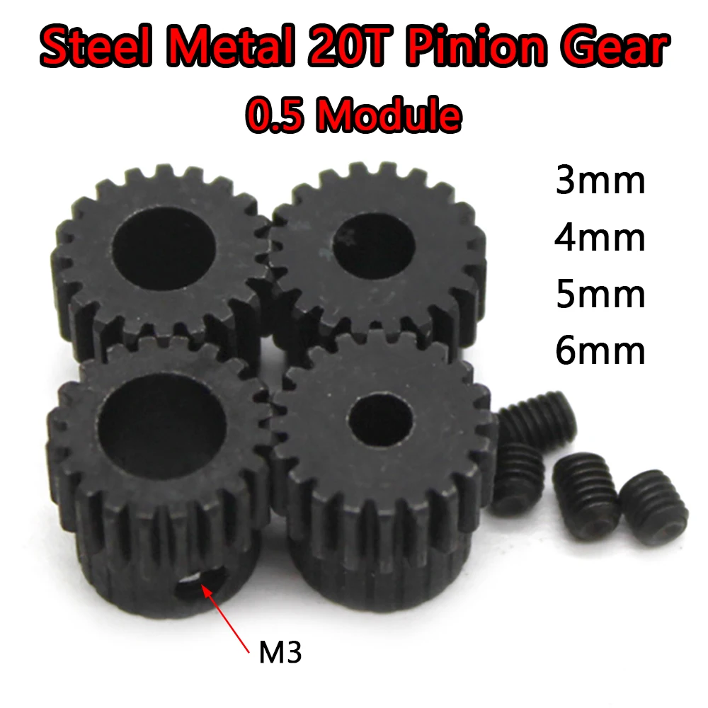 Pinion Spur Gear 0.5M 20T 0.5 Mod Cylindrical Flat Gear Carbon Steel Transmission Motor Gears 1pcs motor gear transmission gear