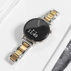 Luxury Women's Stainless Steel Watch Band, 18-22mm Adjustable Strap for 22mm (Silver gold)
