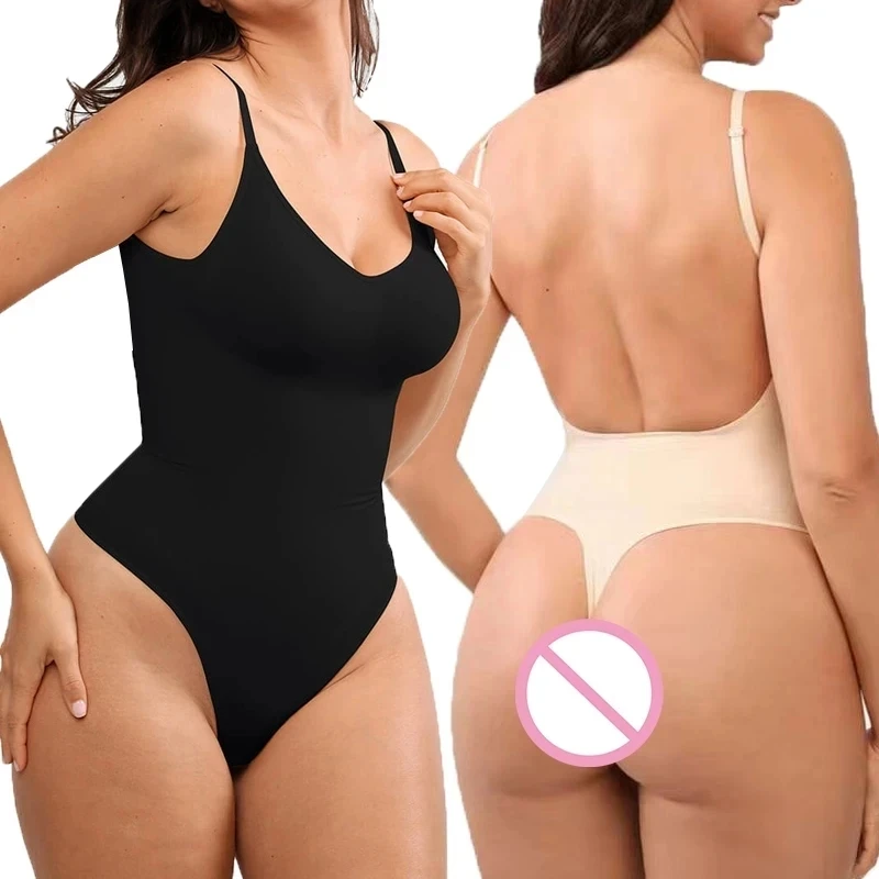 

Bodysuit for Women Tummy Control Shapewear Backless Low Back Sculpting Body Shaper Thong Waist Cinchers Shaping Leotard Tops