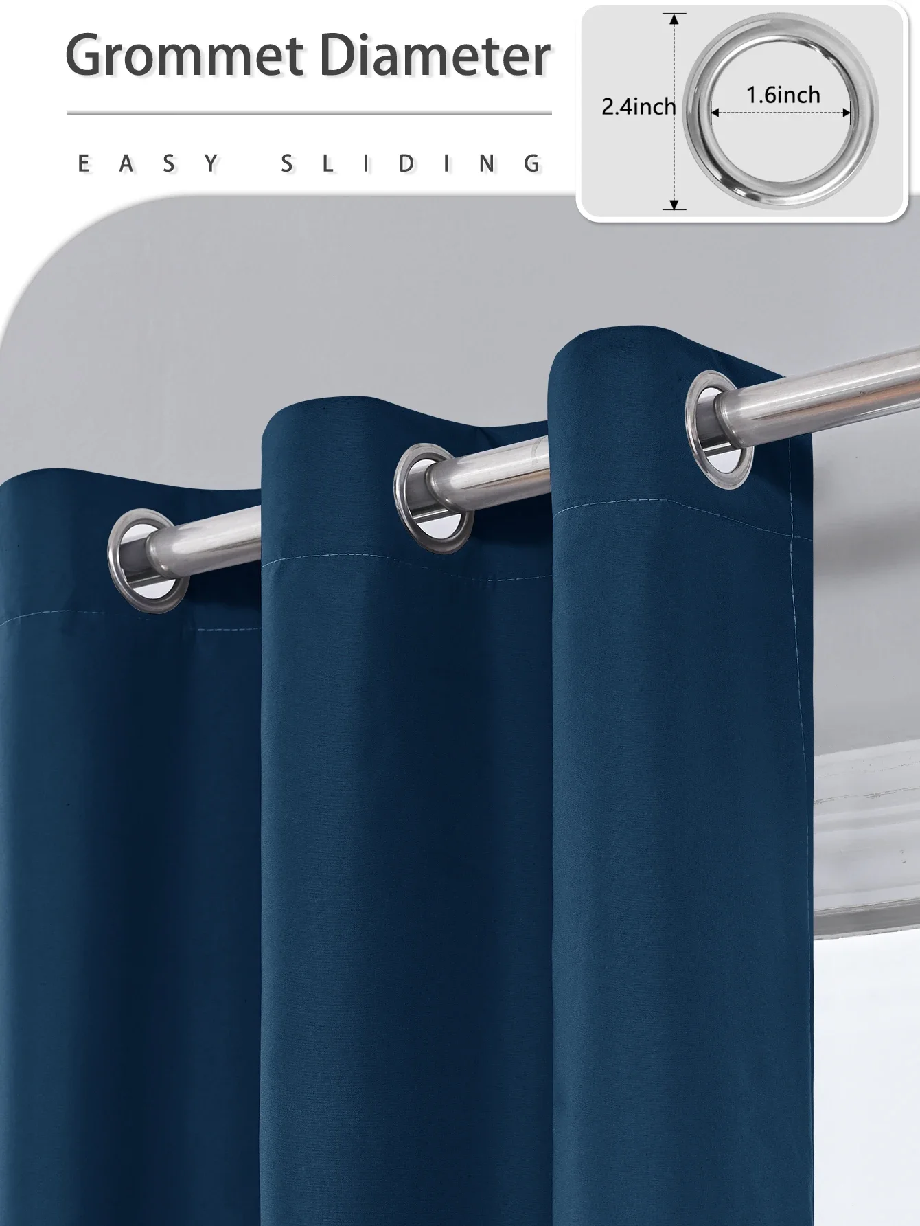 1pc Blackout Curtains Grommet Top for Living Room Bedroom Kitchen Home Decor Room Decoration blackout curtains window curtains decor curtains