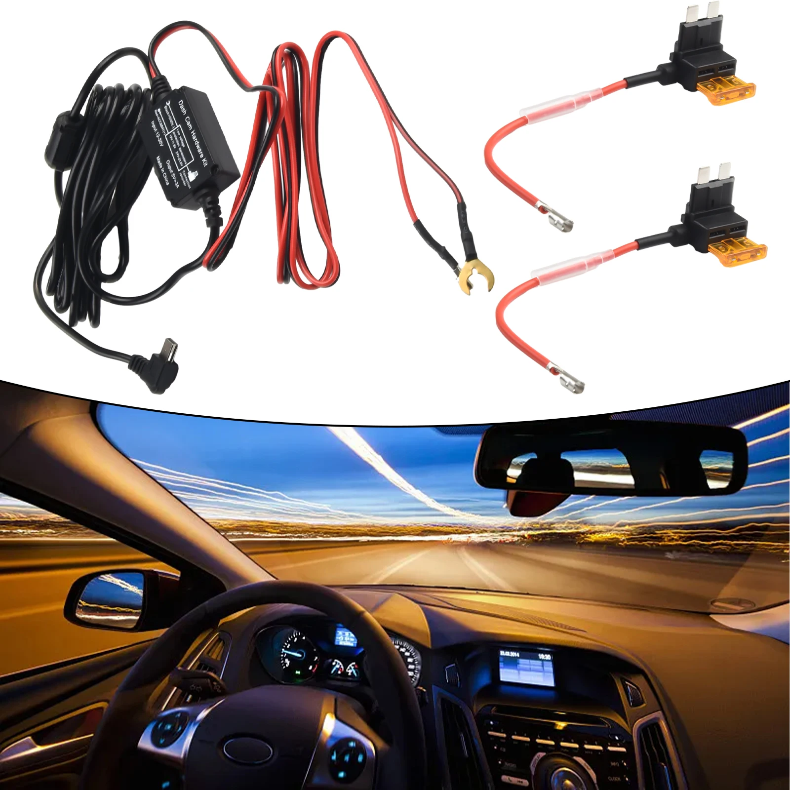 Driving Recorder Hard Wire Fuse Box Kit For Nextbase 122 222 322GW 422GW 1Set Mini USB Compatible