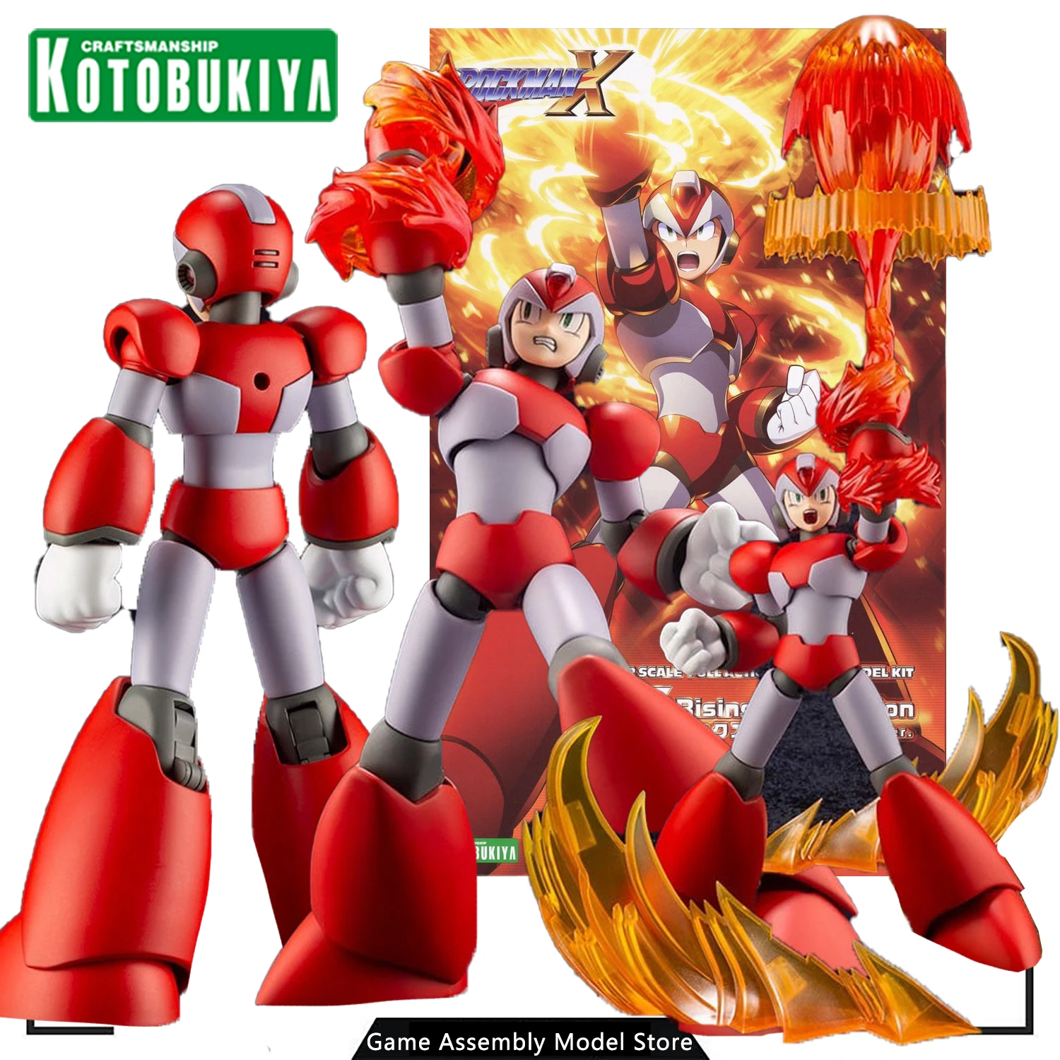 

100% Original Genuine Kotobukiya 1/12 Mega Man X Rising Fire Ver Animation Assembly Model Kit Action Figure Toy Gift Boys135mm