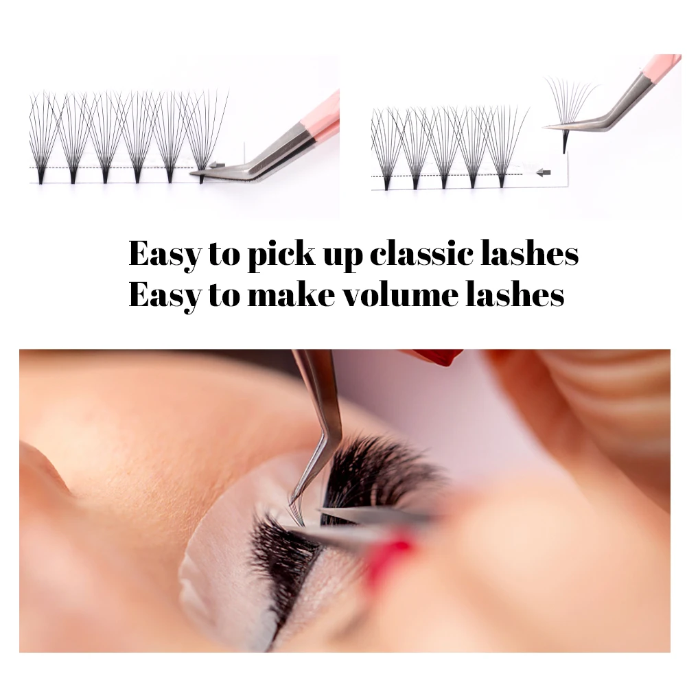 Gemerry 1 pcs Pink Stainless Steel Tweezers Eyelash Extensions High Precision Anti-static Tweezers with Fiber Tips Makeup Tools 3