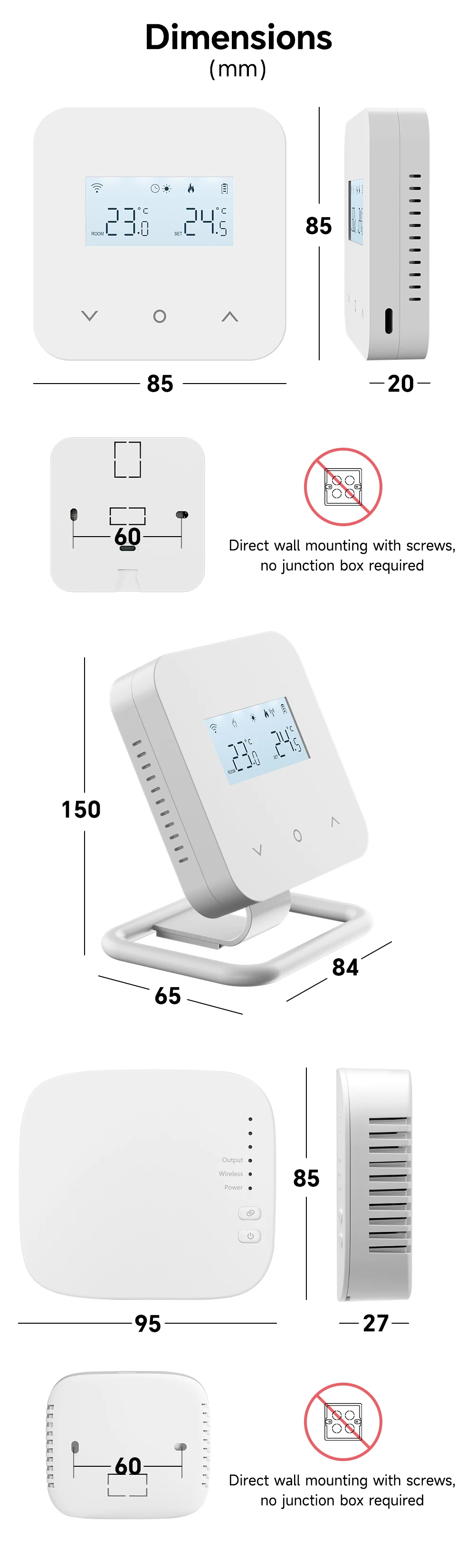 Smart Programmable Temperature Controller WiFi Wireless Thermostat for Gas Boile