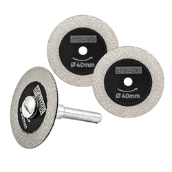 Diamond Mini Saw Blade Set - Premium Glass & Tile Cutting Discs (1/3pcs, 30/40/50mm) (3pcs 40mm and Shank)