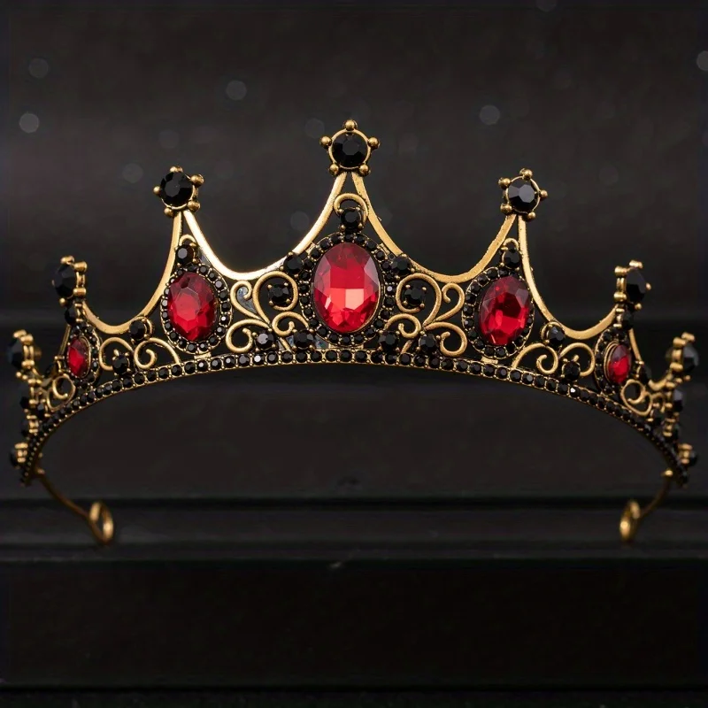 Barocke Kristall Tiaras und Kronen für Frauen Party Strass Prom Diadem Braut Hochzeit Haarschmuck Schmuck Krone Tiara – Detail 3
