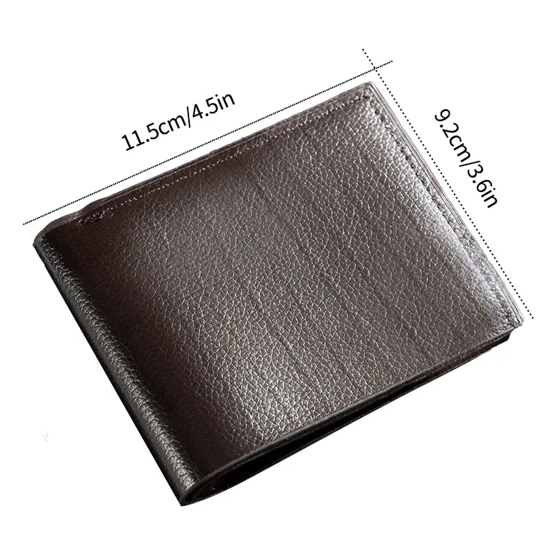 Men Short Soft Leather Wallet PU Leather Young Male Student Wallet Multi Card Position Male Driver License Cover