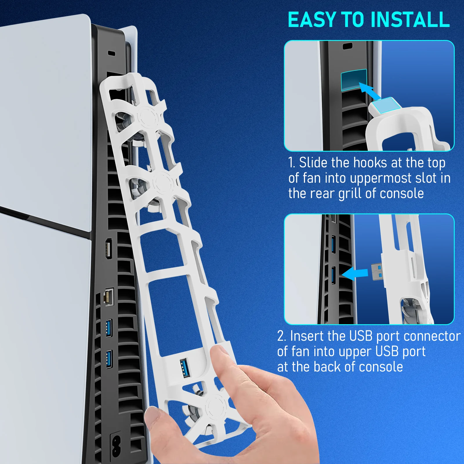 It belongs to the PS5 Slim Optical Drive-Digital Edition console multi-function cooling fan, RGB light/triple wind speed