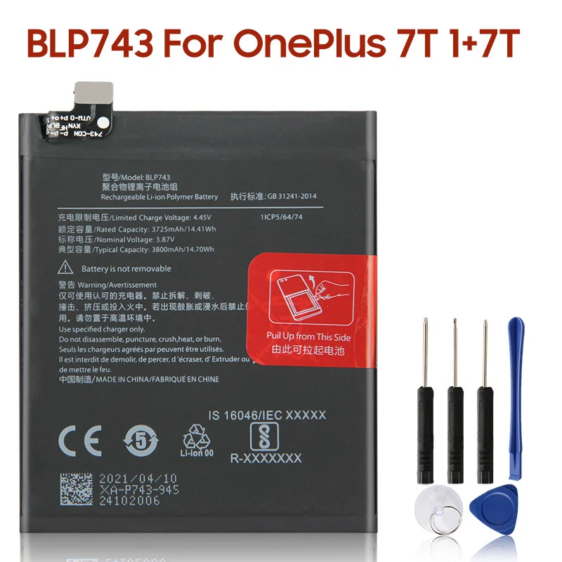 Oneplus-電話のバッテリー交換、1、2、3t、5、5t、6、6t、7、7 pro、7t