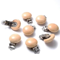 10Pcs 30mm Baby Wooden Pacifier Clips Round Wood Clip for Baby Pacifier Log Nipple Chain Holder Accessories BPA Free 1