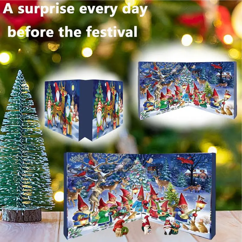 Christmas Gnome Advent Calendar 24 Day Christmas Countdown Props Collectable Dwarf Ornaments For Both Children And Adults