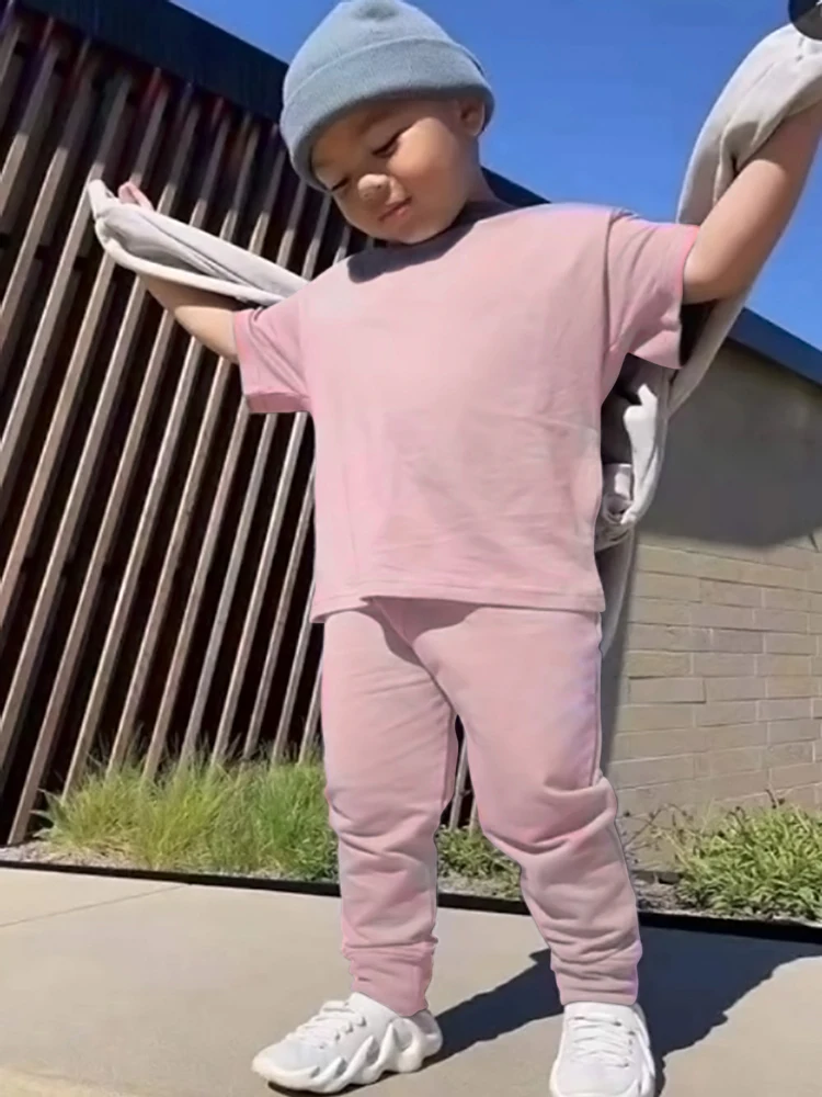 Kids Boys Tracksuit Baby Girls Clothes Children Clothing Set Plain