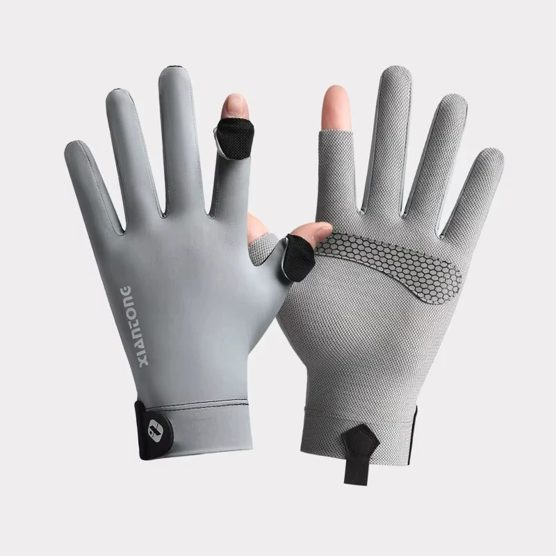 Summer UV Protection Gloves Two-Fingerless Non-Slip Gloves for Men Women Breathable Gloves for Driving Cycling Climbing Workout