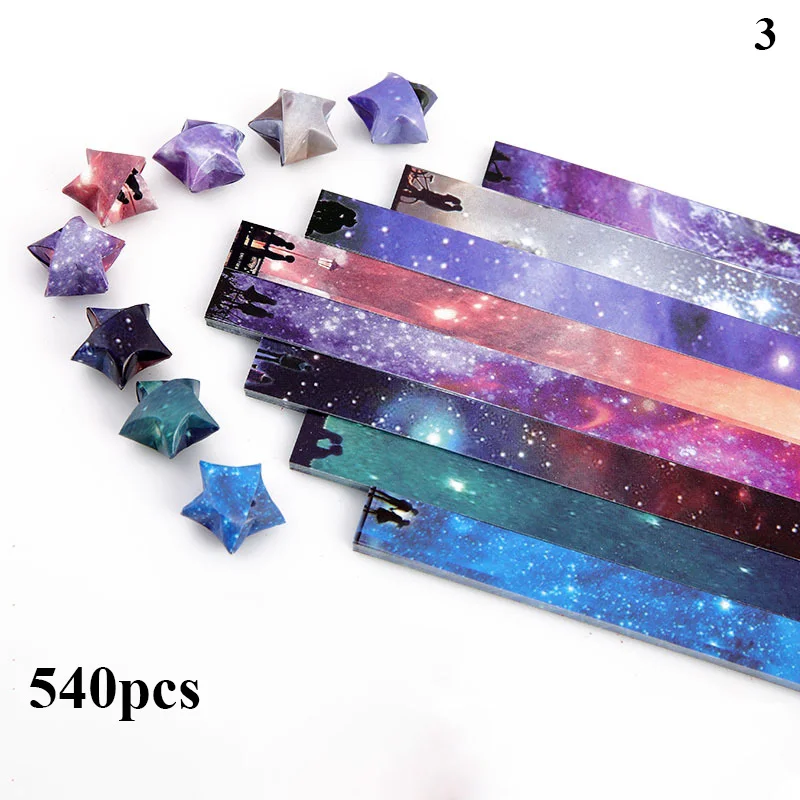 Star Origami Gradient Color Luminous Lucky Star Paper Pentagram