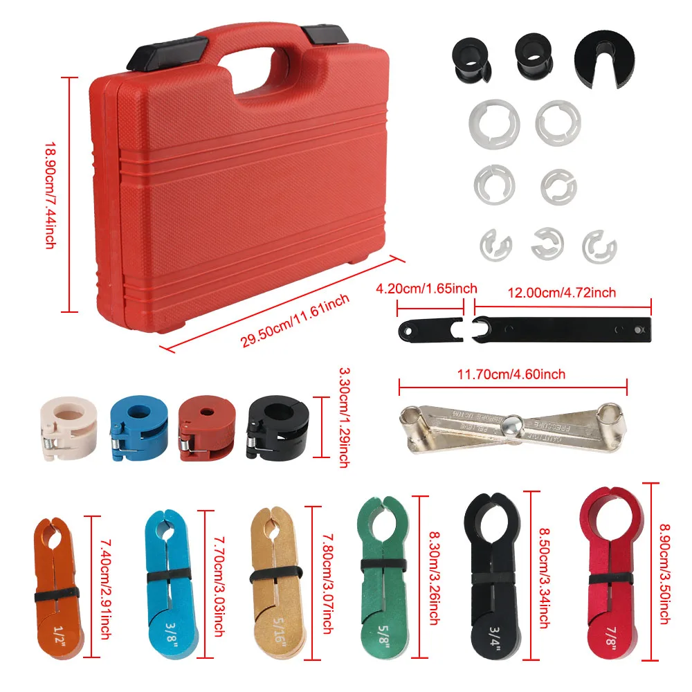 Kit De 16 Outils De Démontage De Lignes D'huile - Déconnexion Rapide - Tailles 1/4" à 7/8" - Pour Climatisation, Freins, Systèmes Hydrauliques