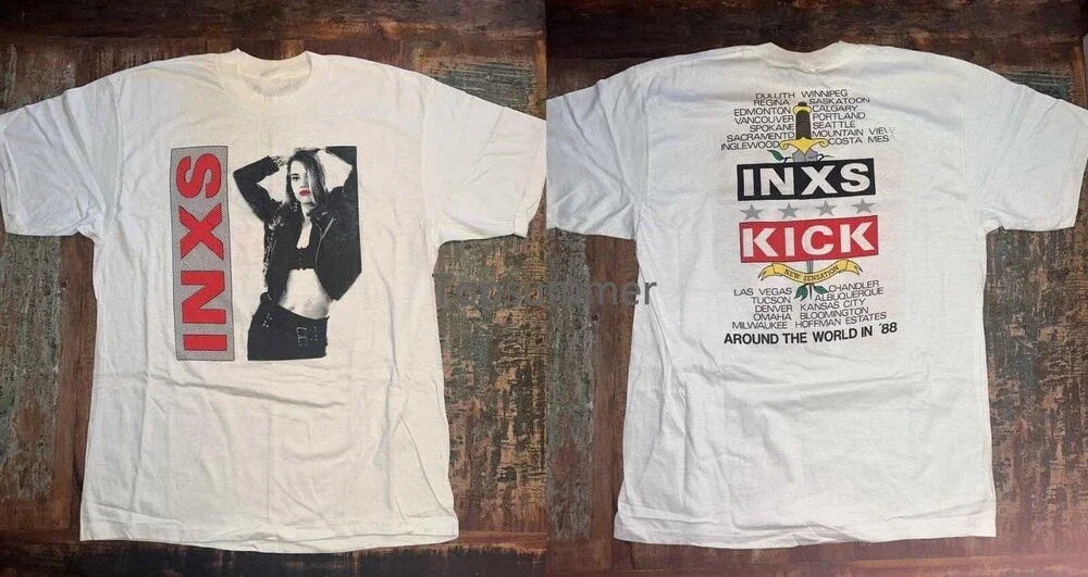 

Vintage 2 Sides Around The World Inxs Shirt Classic White Unisex S-234Xl H726