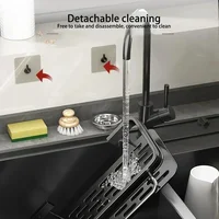 ถาดอ่างล้างจานอลูมิเนียมถ้วยดูดติดผนังท่อระบายน้ำจัดเก็บและองค์กรพร้อมชั้นวางอุปกรณ์เสริมพร้อมติดตั้งตู้ 4