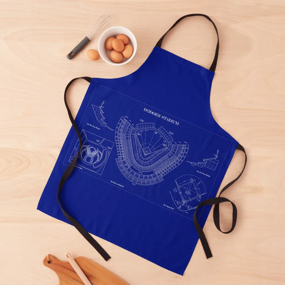 

Dodger Stadium (Blueprint-Dark Blue) Apron christmas kitchen cloths Kitchen accessories Apron