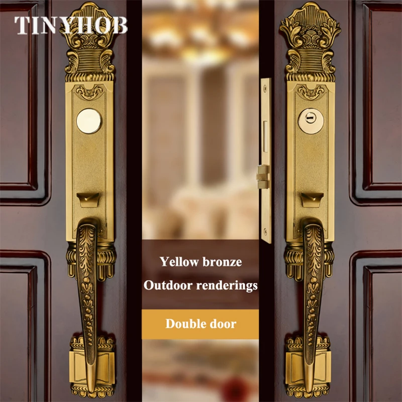 Yellow Bronze Villa Hotel Restaurant Conference Room Entry Door Handle