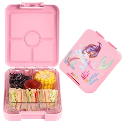 Enchanted Mermaid Kids’ Bento Lunch Box - 4 Compartment Toddler Meal Container - 610ml (Pink)