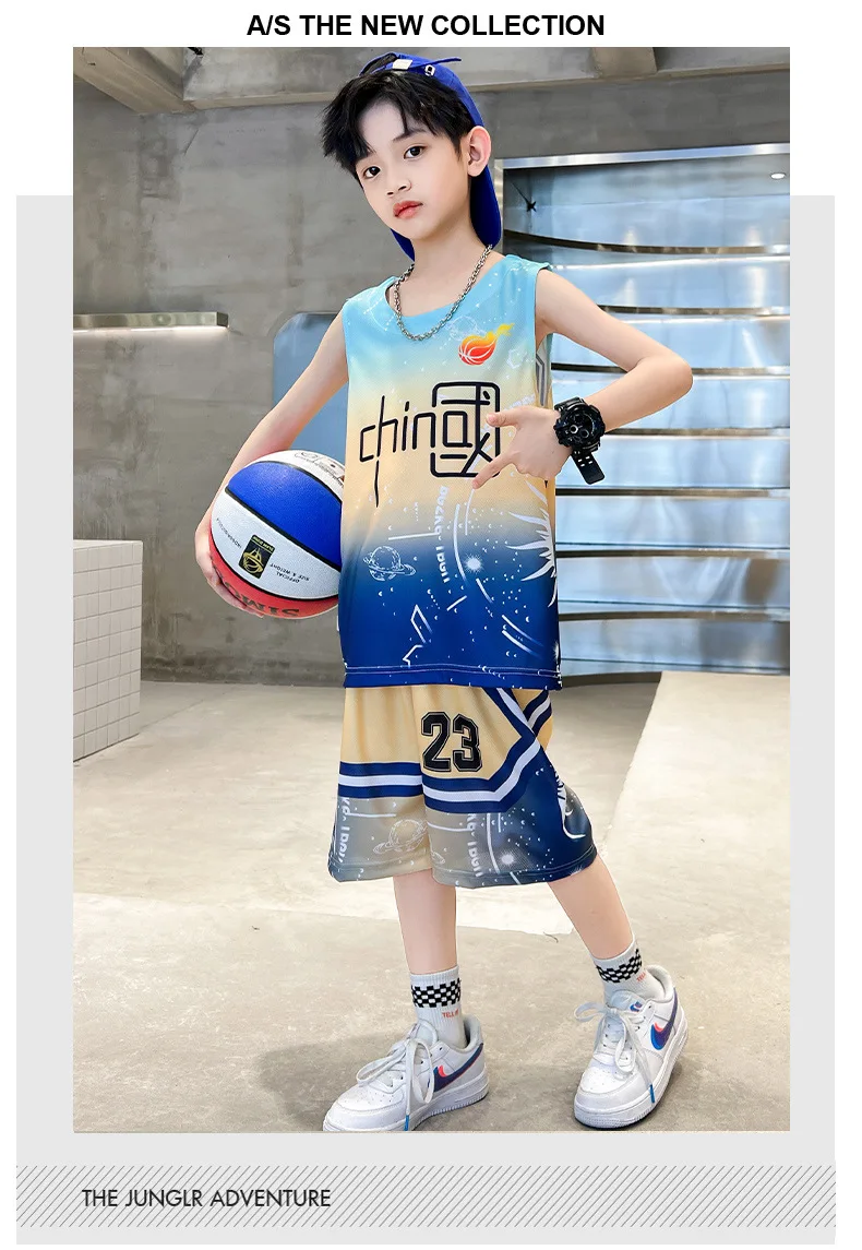 Uniforme de basket-ball pour garçons de 3 à 15 ans, vêtements de sport en plein  air, gilet de basket-ball pour jeunes garçons, costume court, vêtements d'été  pour enfants, nouvelle collection - AliExpress