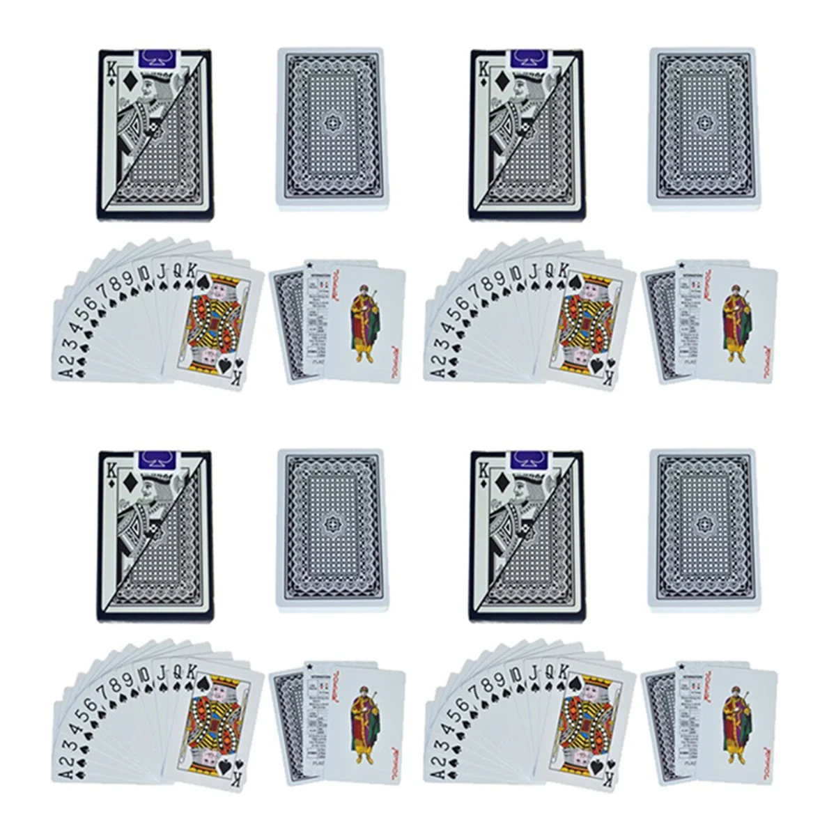 BAAU 4X Multiplayer Game Card Box Packed Waterproof Playing Cards Plastic Poker Magic Tricks Tool