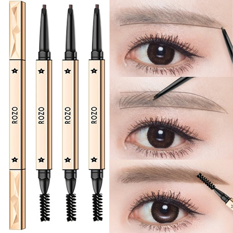 

Double Head Eyebrows Pencil Waterproof Sweat-proof Black Brown Natural Eyebrow Pencil Lasting Professional Makeup Eye Cosmetic