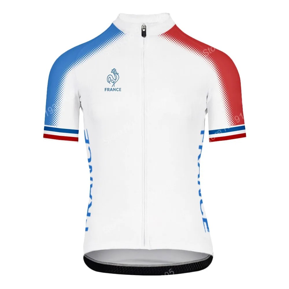 フランス代表チーム 2025 サイクリングジャージセット夏の自転車服
