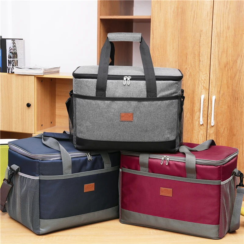 Leakproof Red Blue 33L Insulated Thermal Cooler Lunch Bag For Outdoor Picnic Bag Car Using Bolsa Termica Loncheras Para Mujer