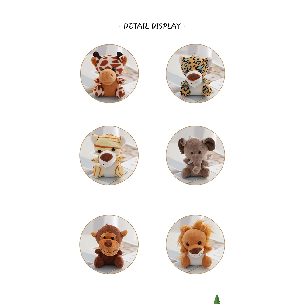 Silly cute animal plush pendant zoo plush toy souvenir small gift keychain accessories doll