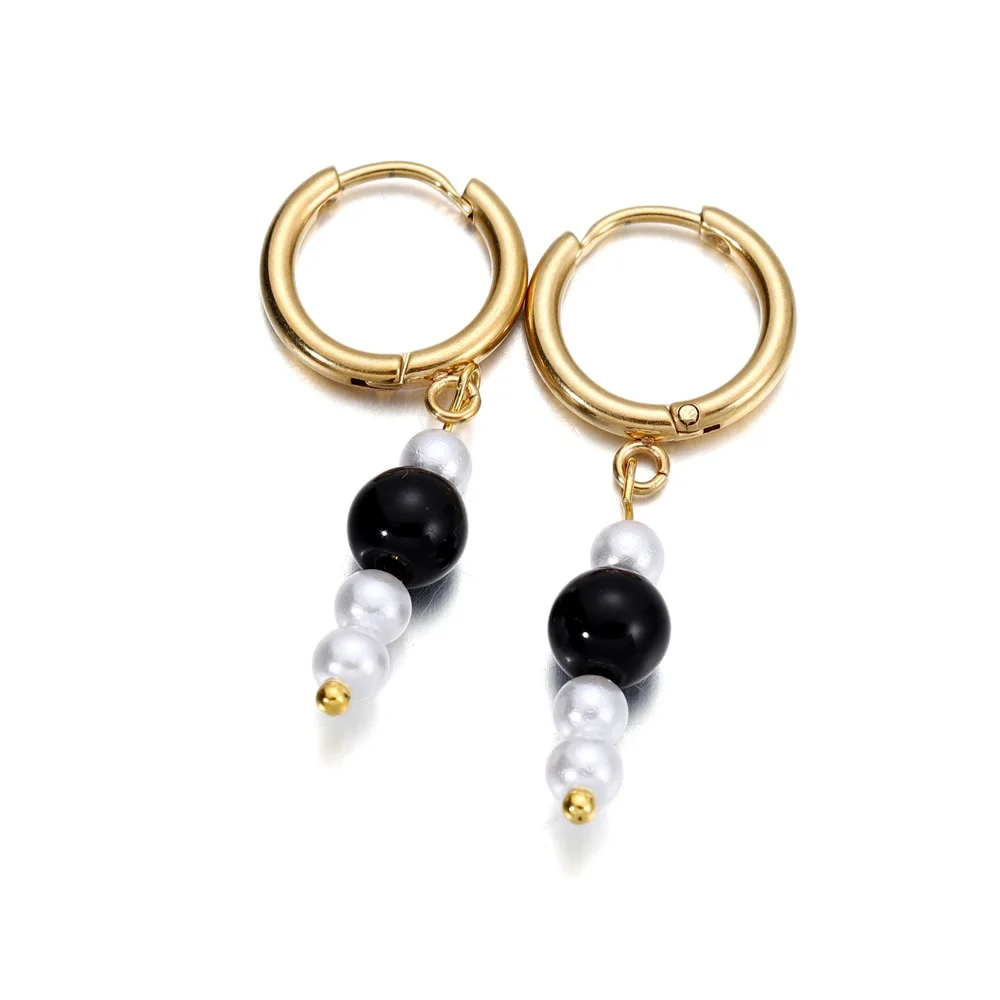 10 Stück Edelstahl Gold Huggie Ohrring Haken mit Schlaufe runder Ohrpfosten mit offenem Biegering für DIY Schmuckherstellung Zubehör – Detail 5