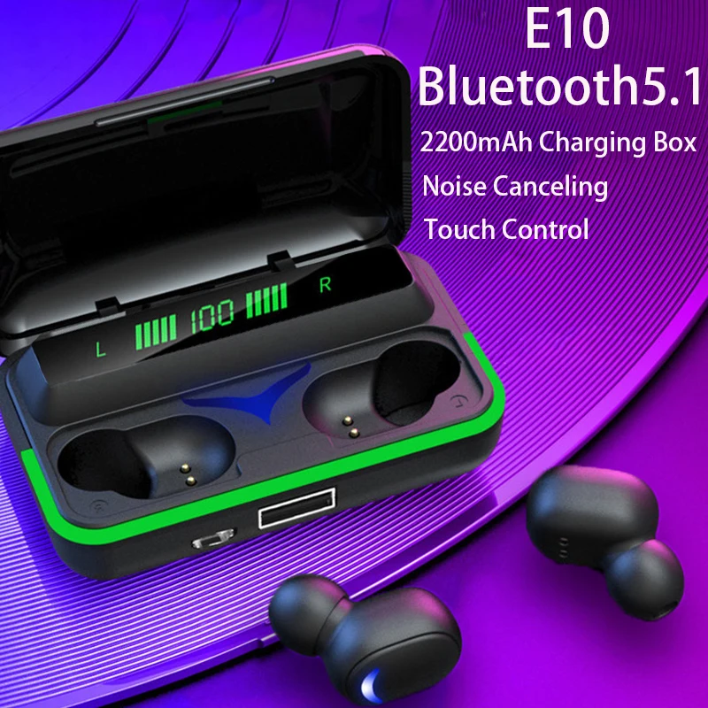 

E10 Wireless Headphones With Microphone Gaming Headsets TWS Bluetooth 5.1 Earphones Stereo Sports Earbuds For Android Xiaomi Etc