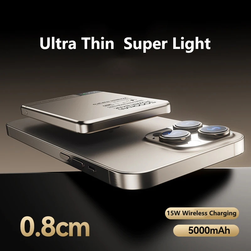 10000mAh 초슬림 자석 무선 파워뱅크 22.5W 고속 충전기 맥세이프 보조 배터리 팩 아이폰 화웨이 삼성용