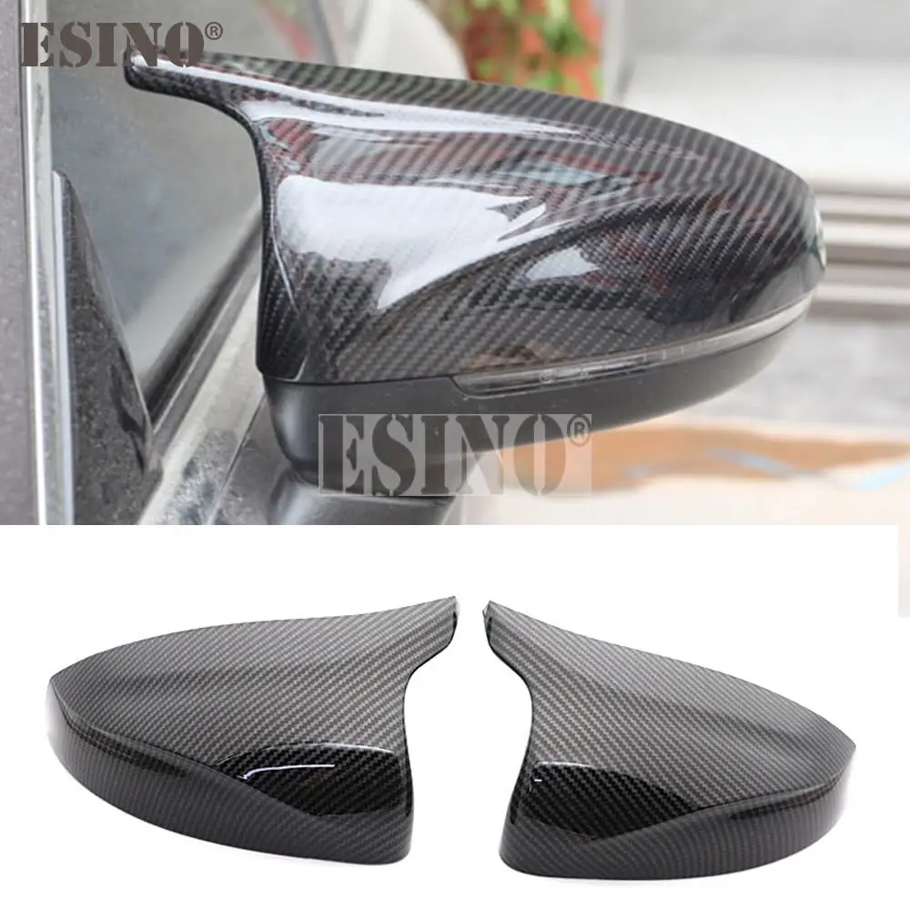 

2 x ABS Carbon Fiber Look Oxhorn Shape Rearview Side Mirror Replacement Covers Cases For Audi A3 S3 RS3 2013 - 2019