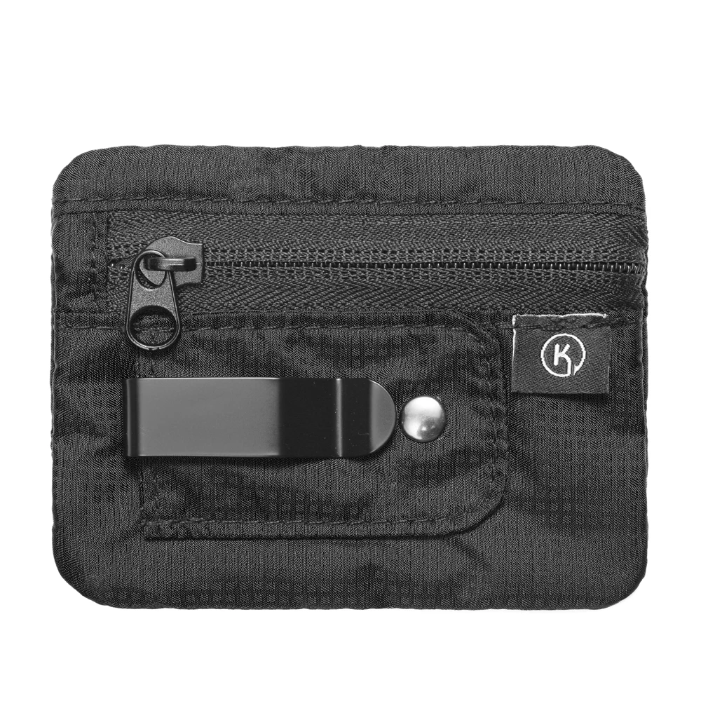 Mini Coin Purse Simple Fabric Pouch with Zipper & Belt Clip Non-braided RFID Blocking Money Bag Organizer for Cash and Coins 4