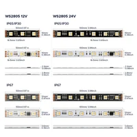 WS2805 Pixels LED Strip Light RGBCCT 5 in 1 Addressable LED Lights Dual Signal RGB WW CW 3000K-6500K DC12V 24V 1 IC to 3/6/7 LED - Image 4
