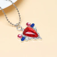 Anime JoJo Bizarre aventure Collier Joseph Joestar colliers femme mode rouge rubis pierre coeur Collier Cosplay Collier 4