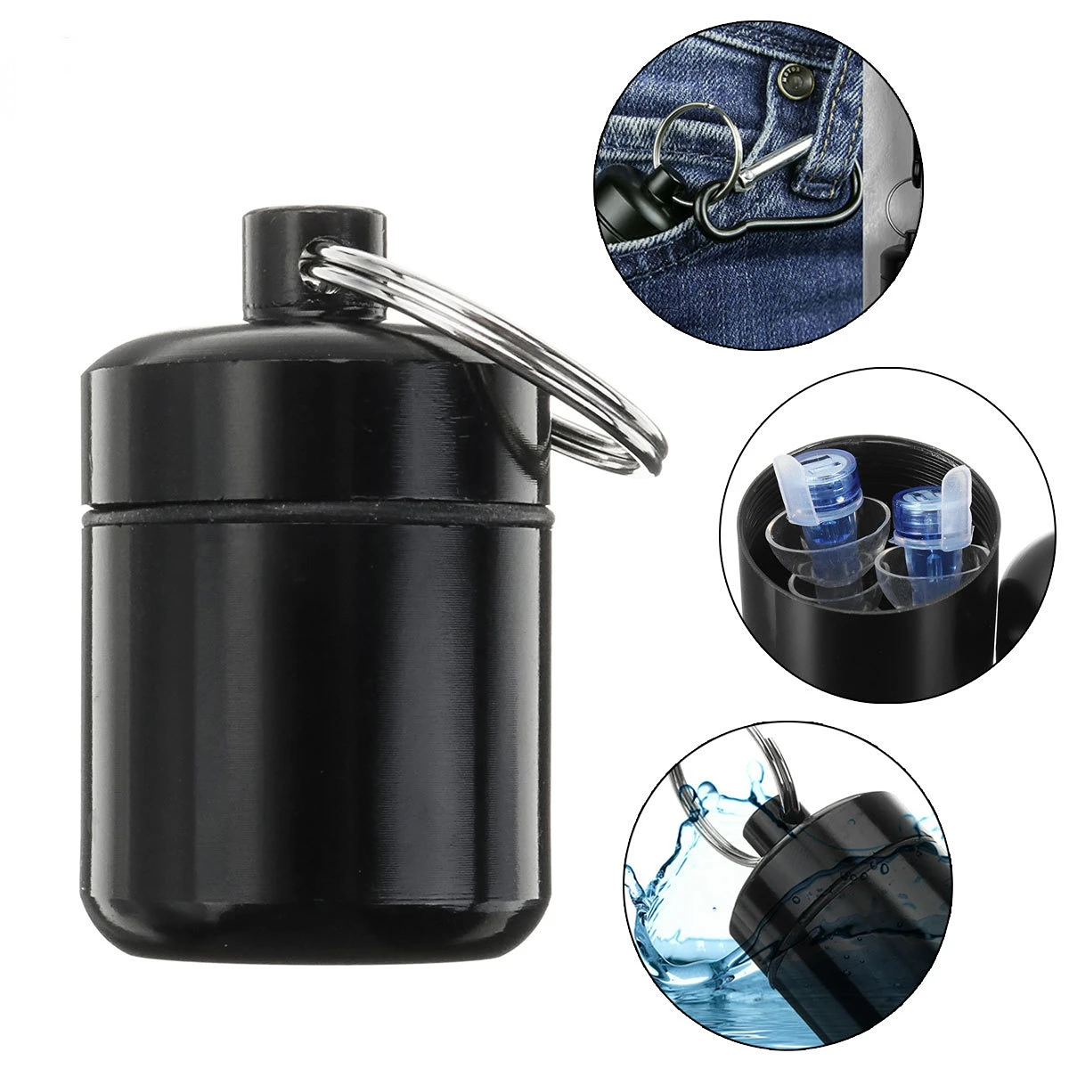 Aluminium Alloy Black Carrying Bottle Case For Silicone Musician Filter 