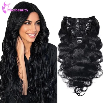 Clip In Hair Extensions Brazilian Body Wave 100% Unprocessed Brazilian Remy Virgin Human Hair Clip Ins 120G/240G 8 Pcs/Lot 1