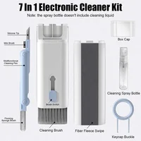 7 in 1 Computer Keyboard Cleaner Brush Kit Earphones Cleaning Pen for Headset Phone Cleaning Tools Keycap Puller Set 2